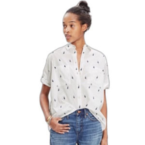 Madewell Penguin Courier buttondown camp shirt size xs